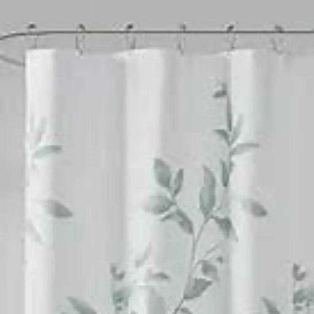 Madison Park Vera Shower Curtain NEW Grey Floral Print